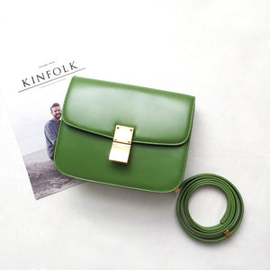 Classic box shaped ladies shoulder bag