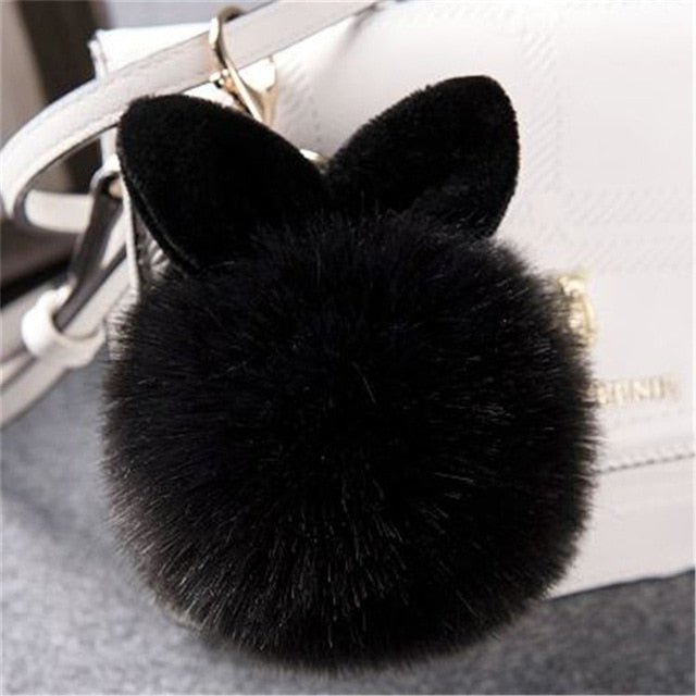 Fluffy Rabbit Fur Ball Bag Charms