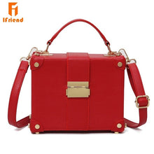 Load image into Gallery viewer, Fashion Box Shape Leather Shoulder Bag with Buckle